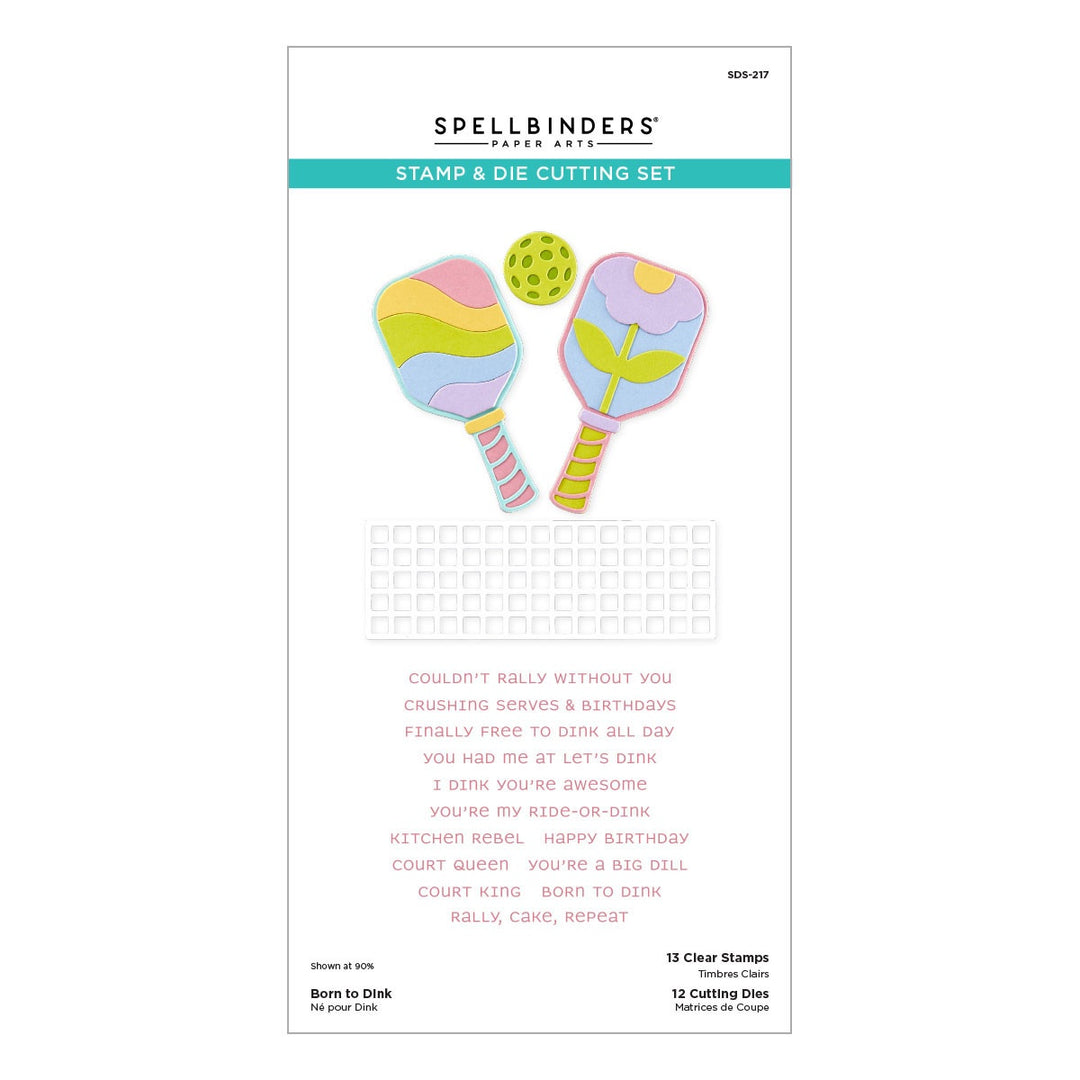 Spellbinders - Stamp & Die Set - This is life, Born to Dink