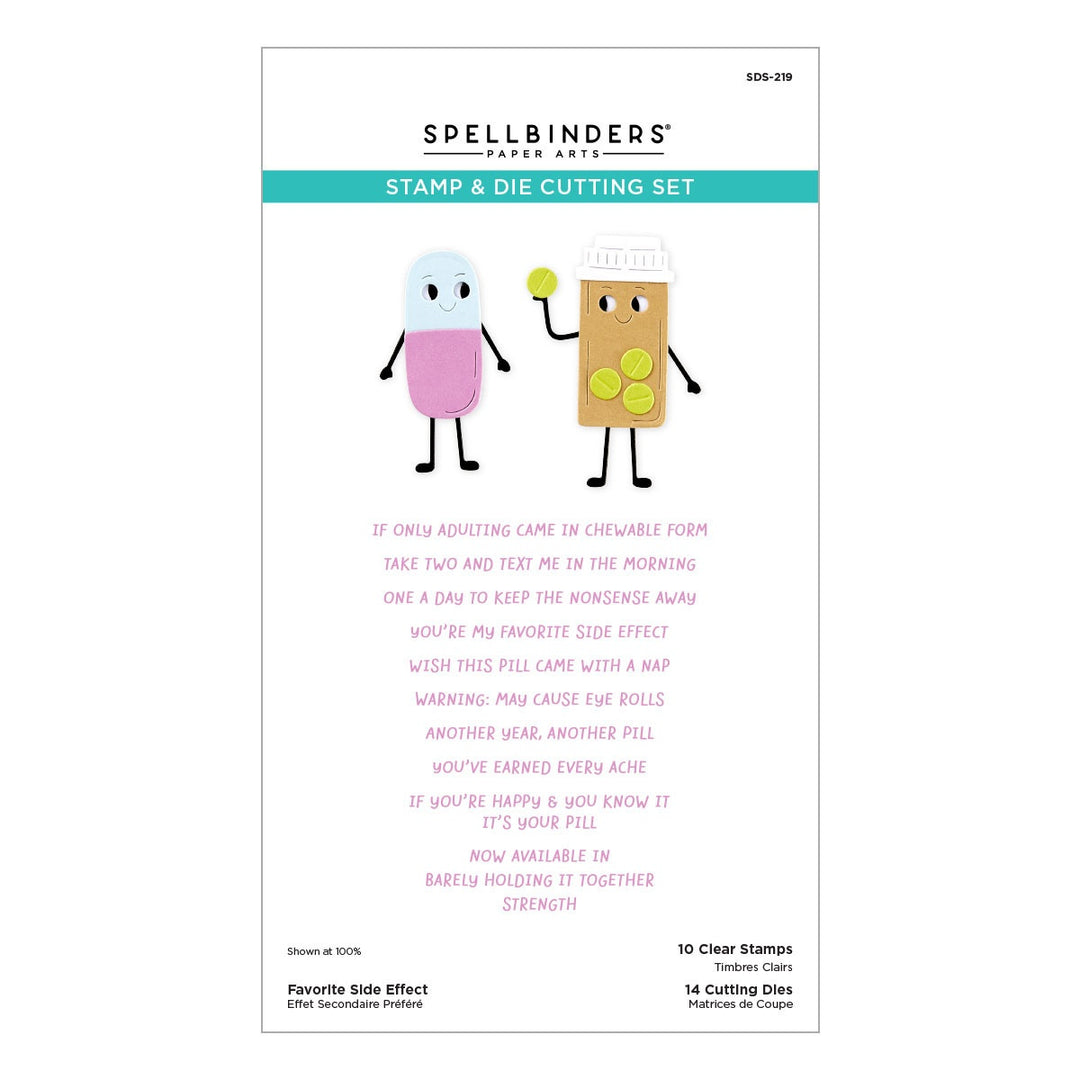 Spellbinders - Stamp & Die Set - This is life, Favourite Side Effect