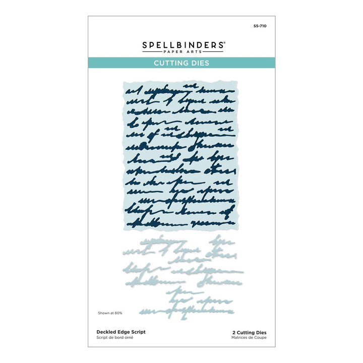 Spellbinders cutting dies withDeckled Edge Script on a white background