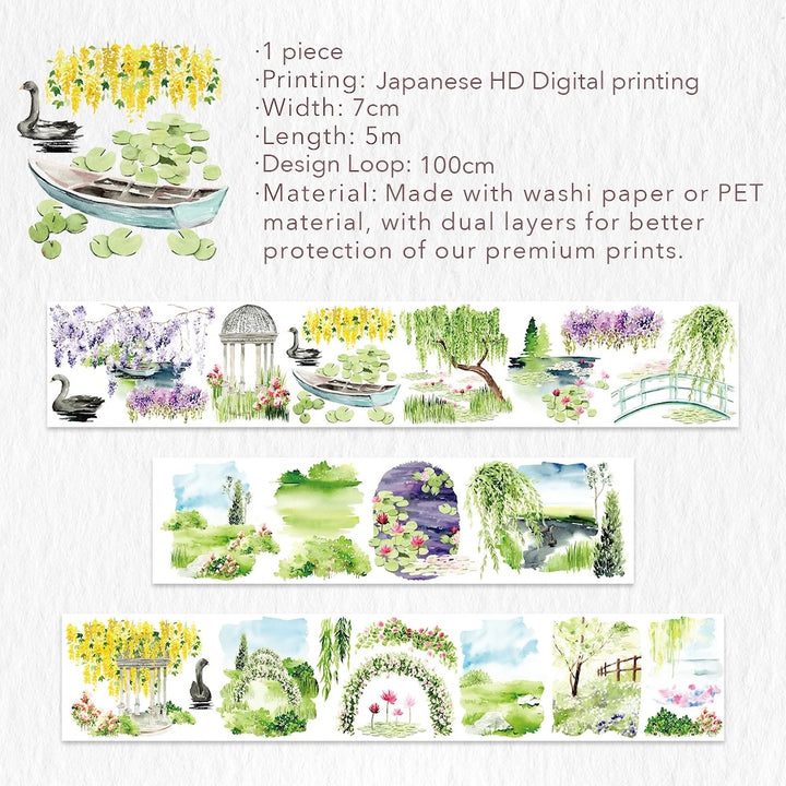 Monet's Garden Wide washi/PET Tape loop design