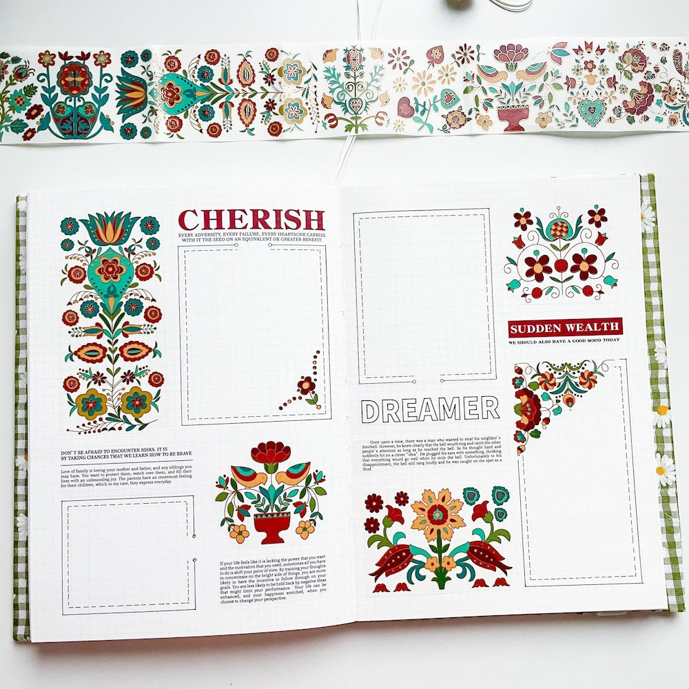 Mosaic Radiance Wide Washi/PET Tape (Gilded) journal spread