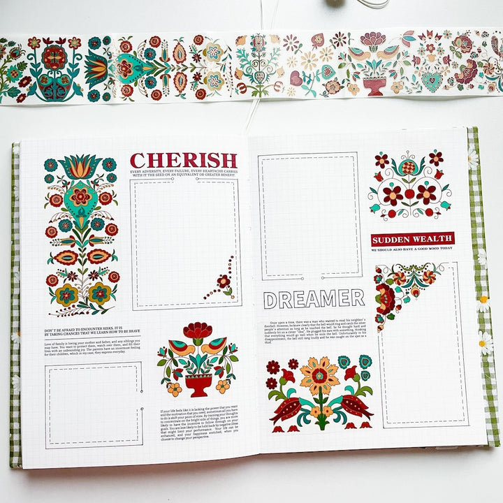 Mosaic Radiance Wide Washi/PET Tape (Gilded) journal spread