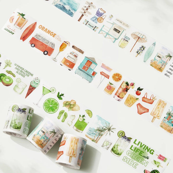 Summer Paradise Washi Tape Sticker Set display