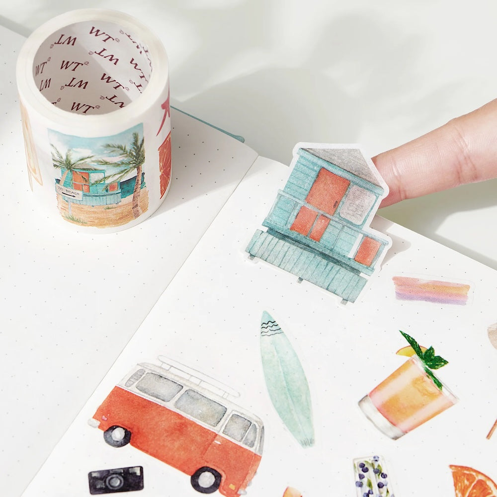Summer Paradise Washi Tape Sticker Set sticker example