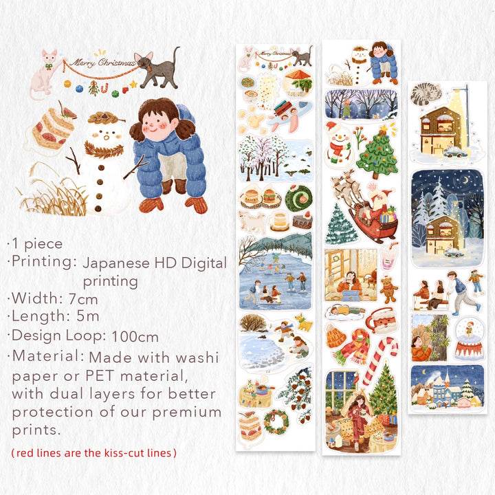 the washi tape shop pre cut reindeers journey wide washi pet tape details