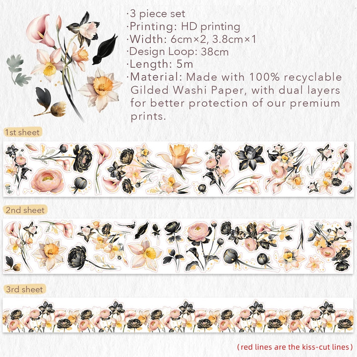 The Washi Tape Shop - Auric Rose Washi Tape Sticker Set