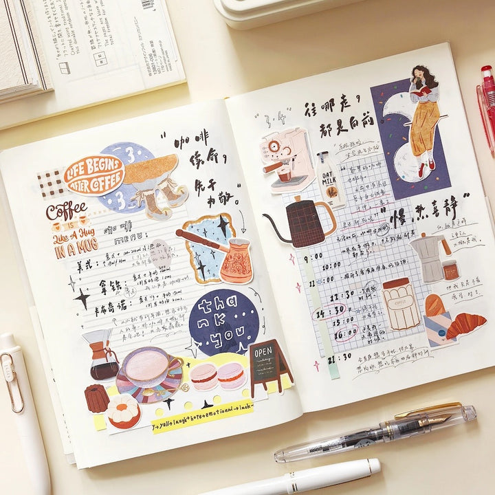 The Washi Tape Shop - Coffee? - Washi Tape Sticker Set