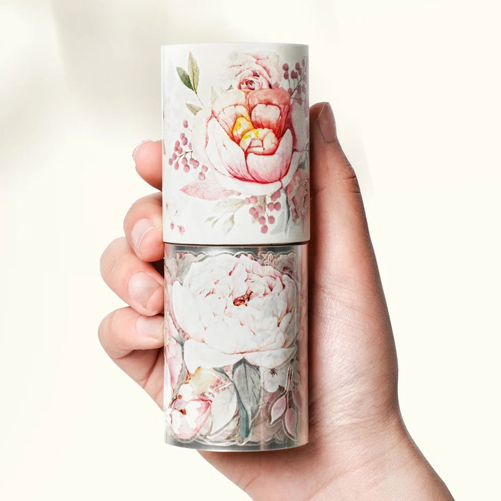 the washi tape shop pre cut pink velvet wide washi pet tape in hand