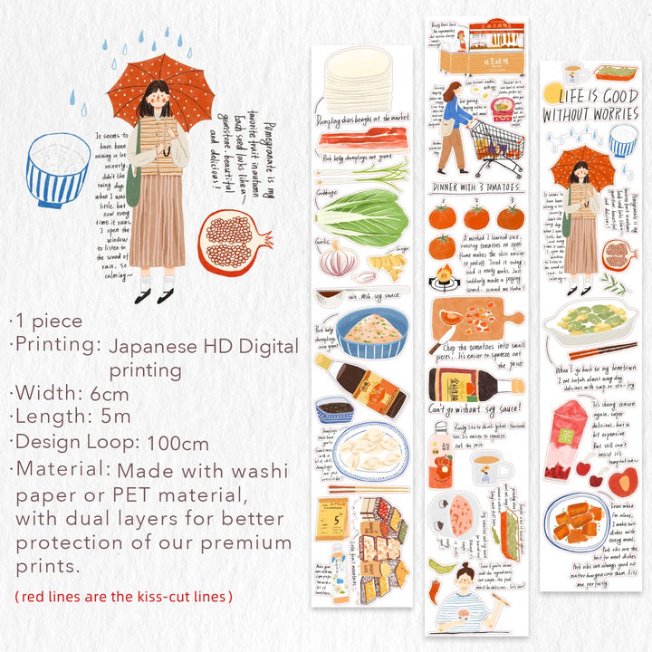 The Washi Tape Shop - Pre-cut Dinner Time Washi/PET Tape