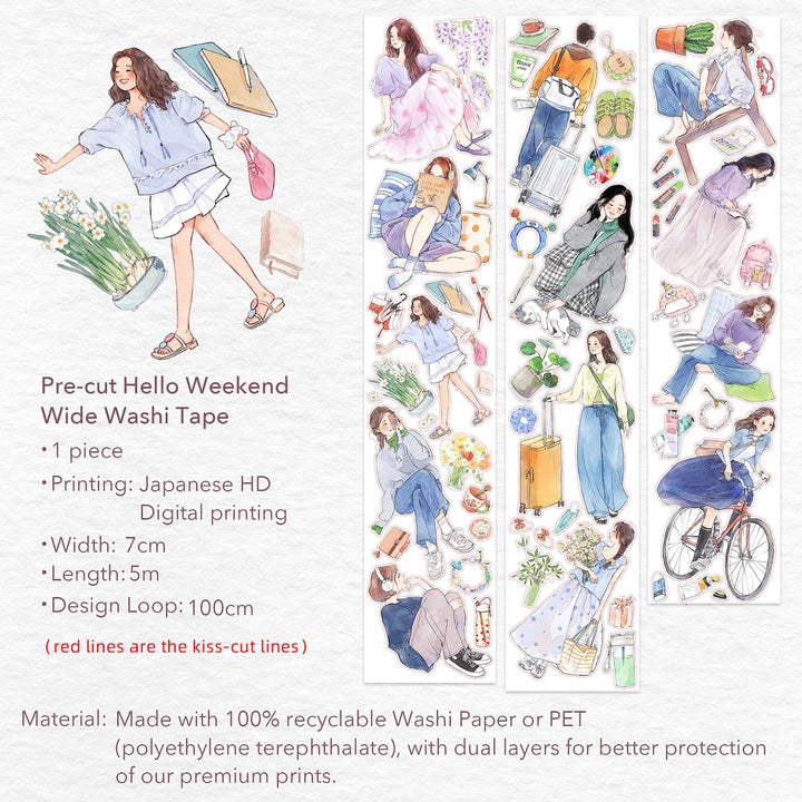 The Washi Tape Shop - Pre-cut Hello Weekend Washi/PET Tape