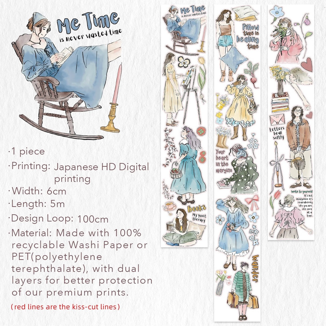 The Washi Tape Shop - Pre-cut Me Time Wide Washi/PET Tape