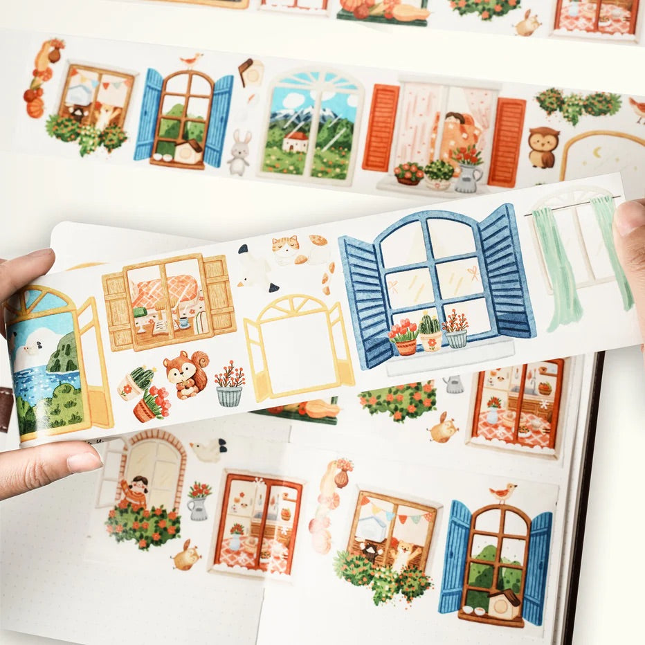 the washi tape shop pre cut pane simple wide washi pet tape flatlay