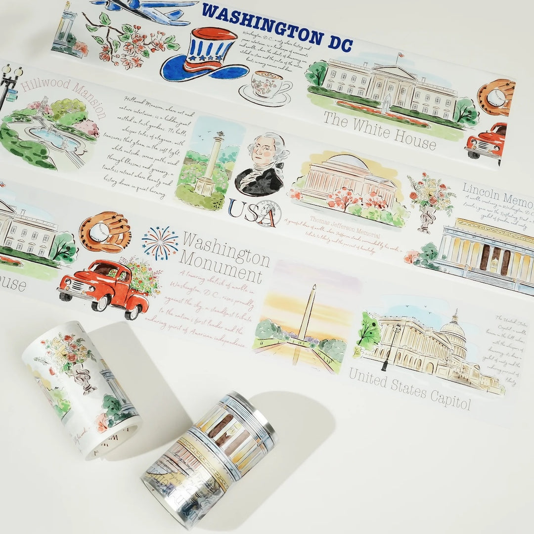 The Washi Tape Shop - Pre-cut Washington Icons Wide Washi/PET Tape