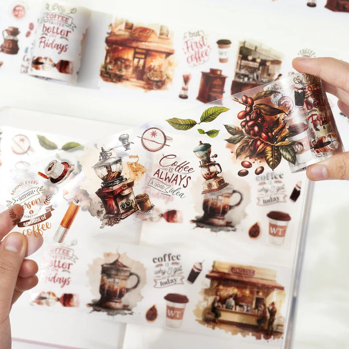the washi tape shop caffeine canvas wide washi pet tape in hand
