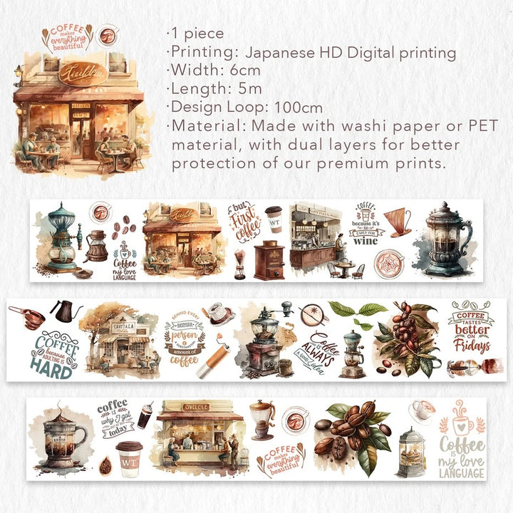 the washi tape shop caffeine canvas wide washi pet tape design loop
