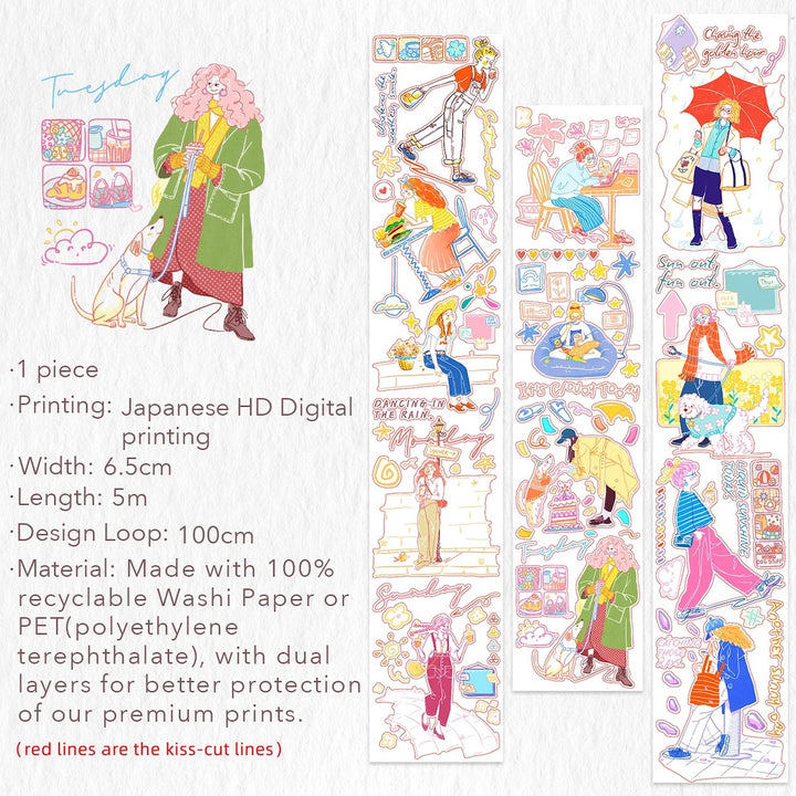 The Washi Tape Shop - Pre-cut Cloud 9 Washi/PET Tape