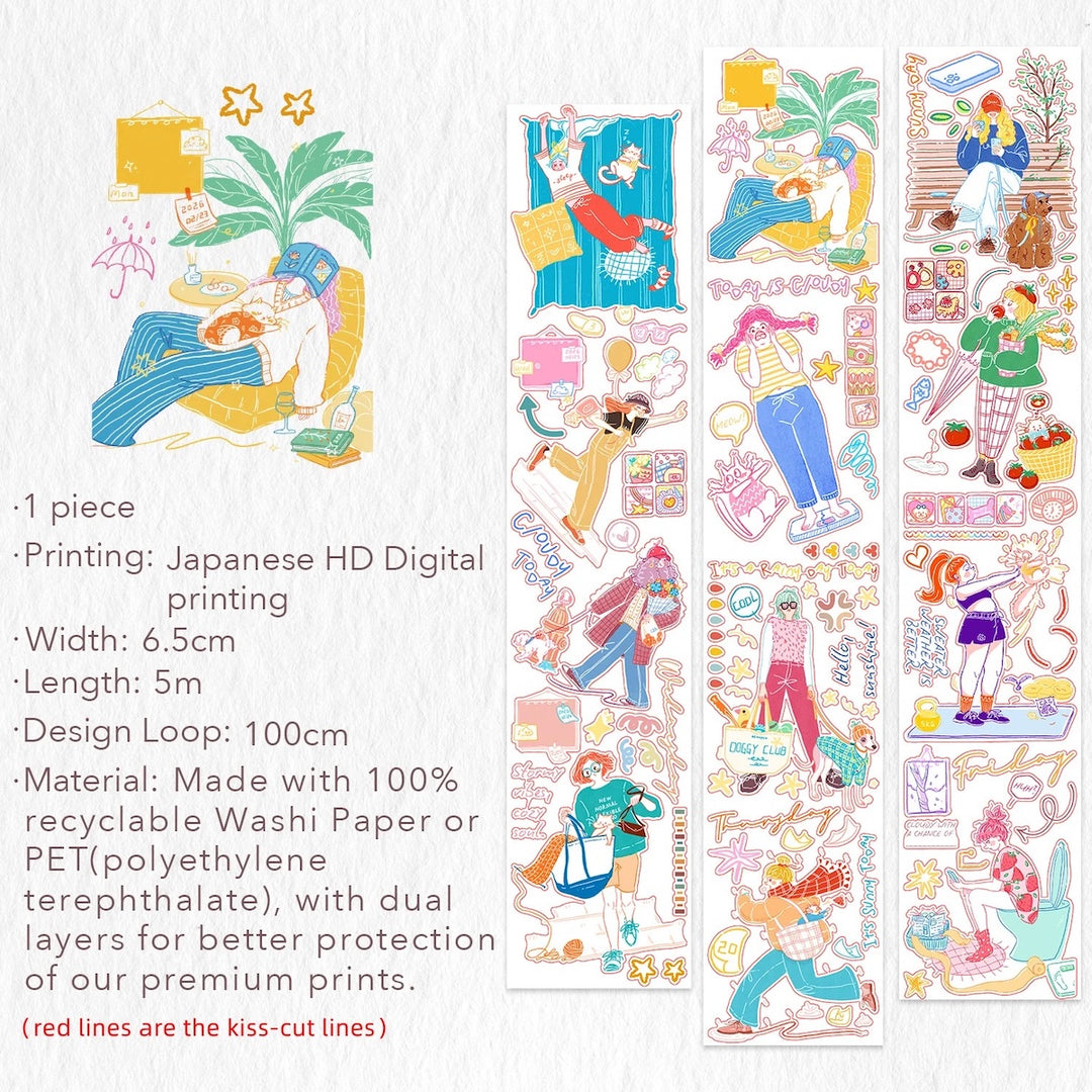 The Washi Tape Shop - Pre-cut Dopamine Days Washi/PET Tape