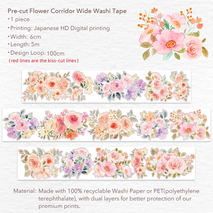 The Washi Tape Shop - Pre-cut Flower Corridor Washi/PET Tape