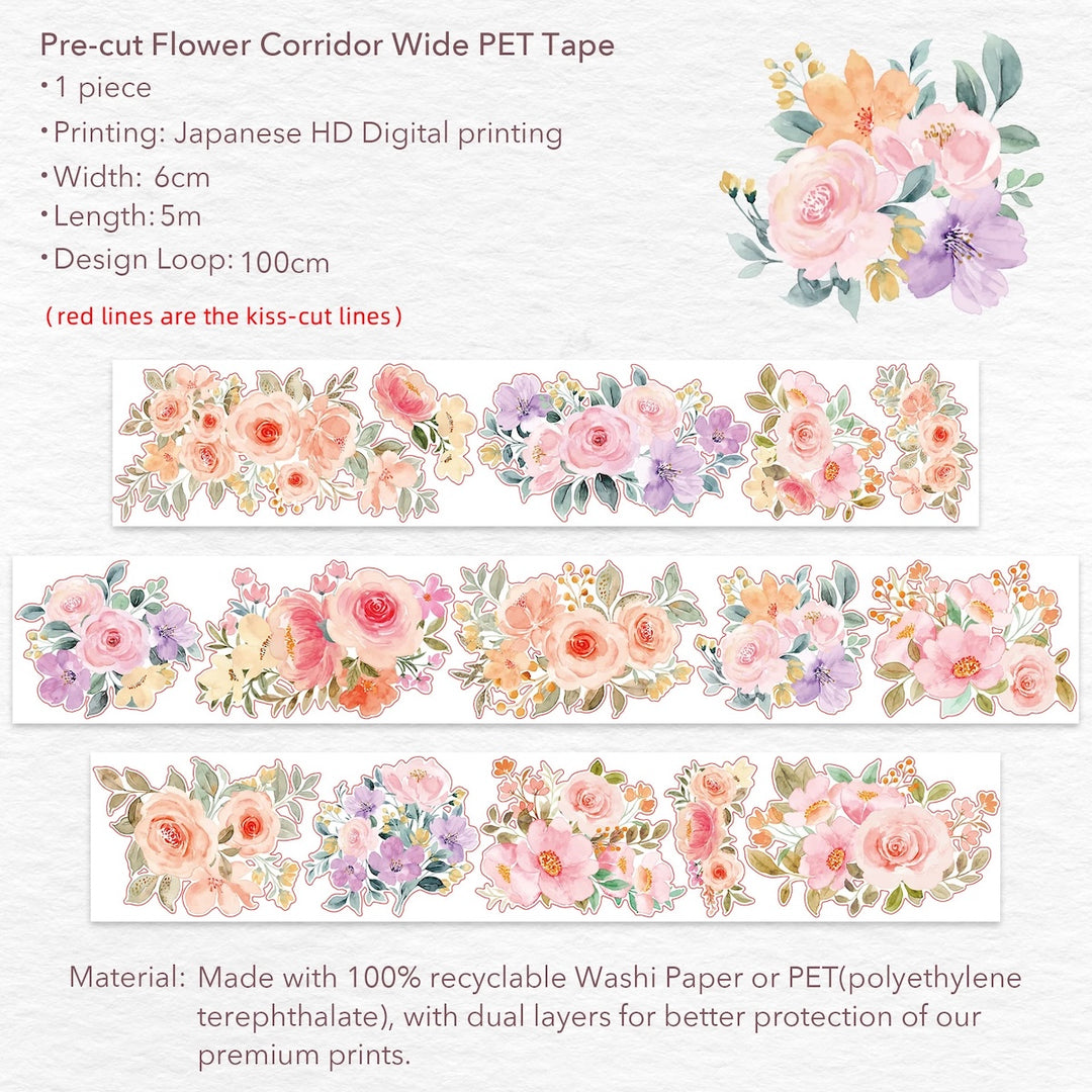 The Washi Tape Shop - Pre-cut Flower Corridor Washi/PET Tape