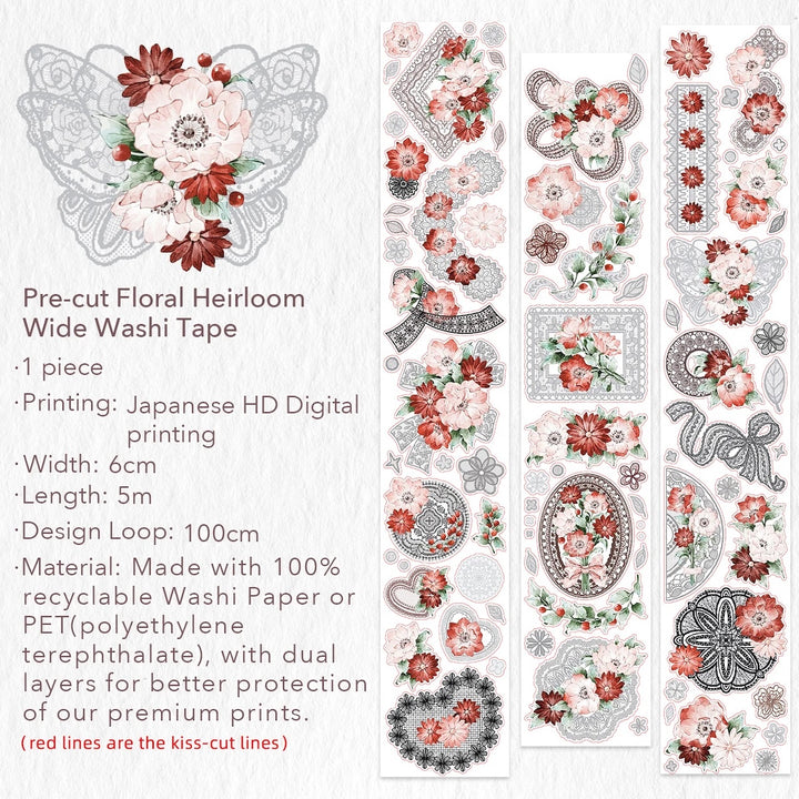 The Washi Tape Shop - Pre-cut Heirloom Lace Washi/PET Tape