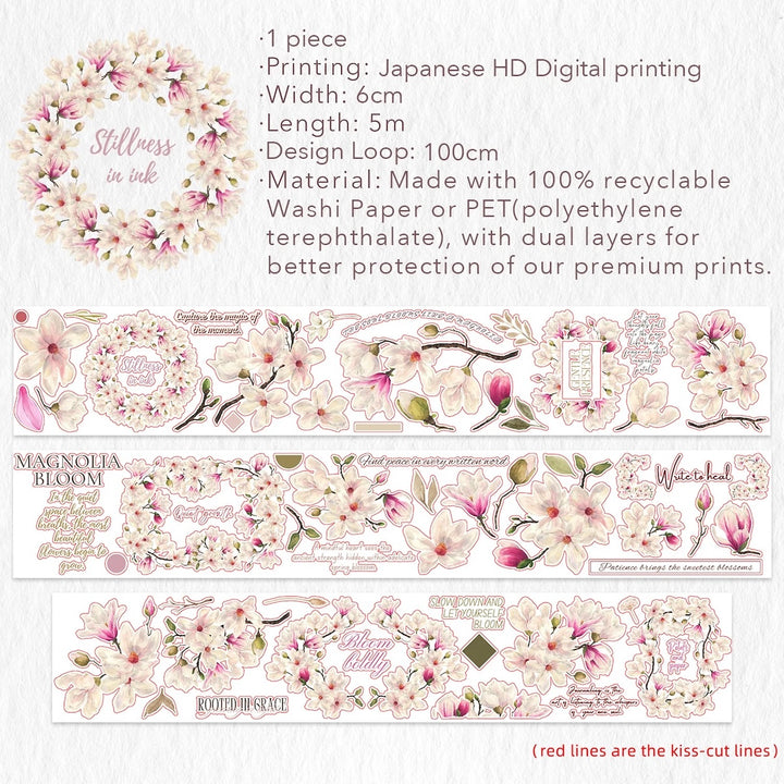 The Washi Tape Shop - Pre-cut Magnolia Bloom Washi/PET Tape
