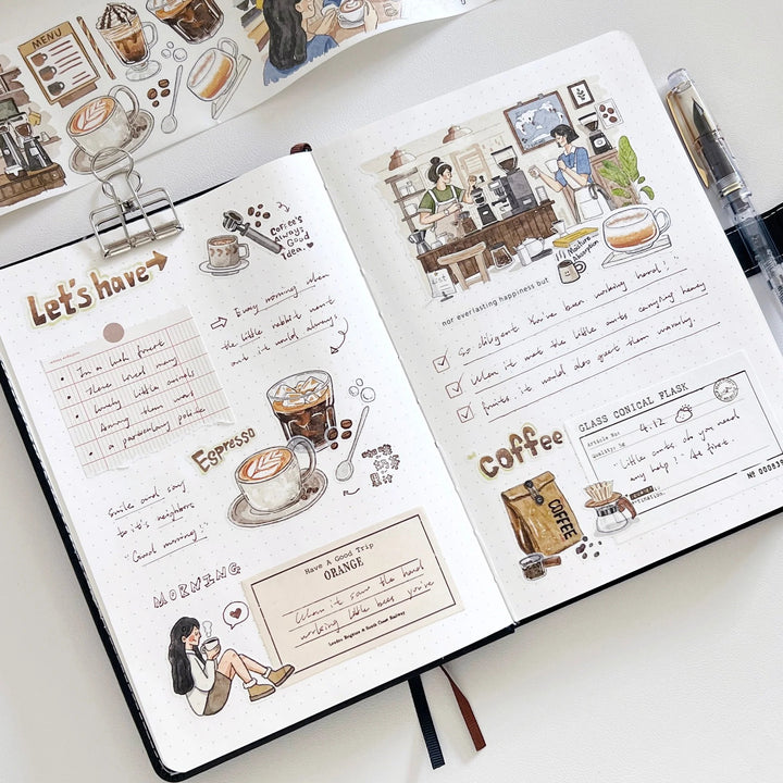 The Washi Tape Shop - Pre-cut Life of Coffee Wide Washi/PET Tape
