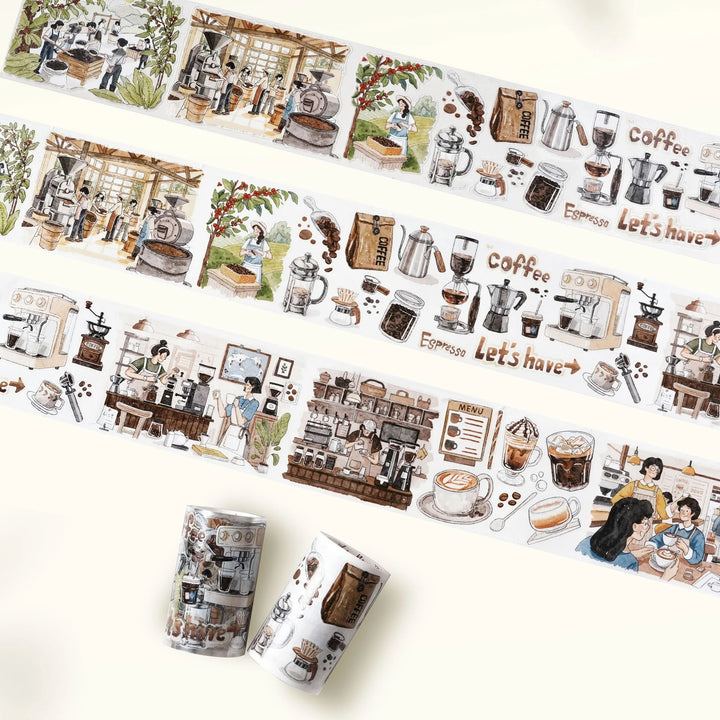 The Washi Tape Shop - Pre-cut Life of Coffee Wide Washi/PET Tape