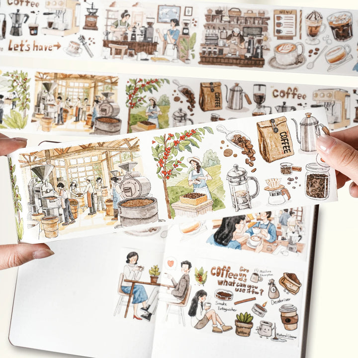 The Washi Tape Shop - Pre-cut Life of Coffee Wide Washi/PET Tape