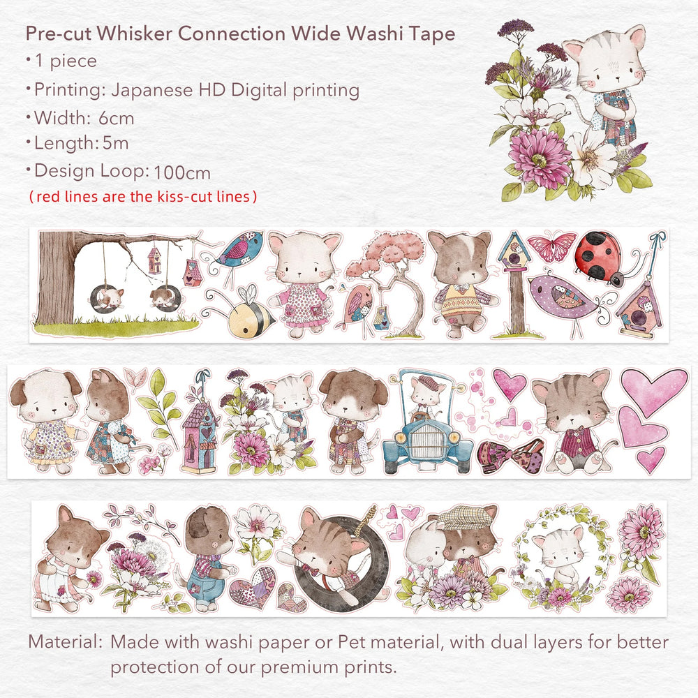 The Washi Tape Shop - Whisker Connection Wide Washi/PET Tape