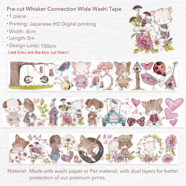 The Washi Tape Shop - Whisker Connection Wide Washi/PET Tape