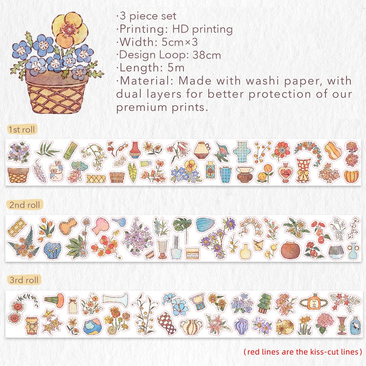 The Washi Tape Shop - Vase Medley Washi Tape Sticker Set