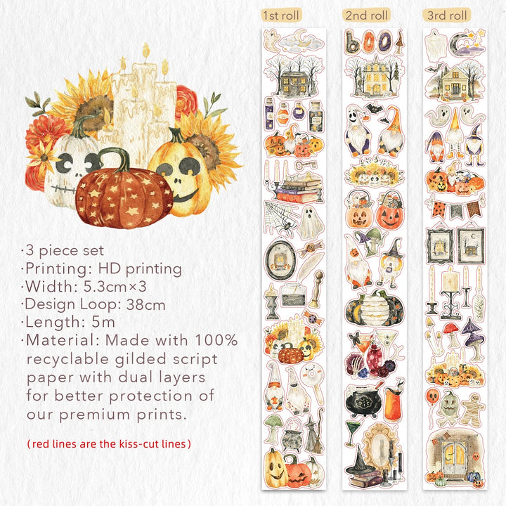 The Washi Tape Shop - Luminous Haunt Washi Tape Sticker Set (GILDED)