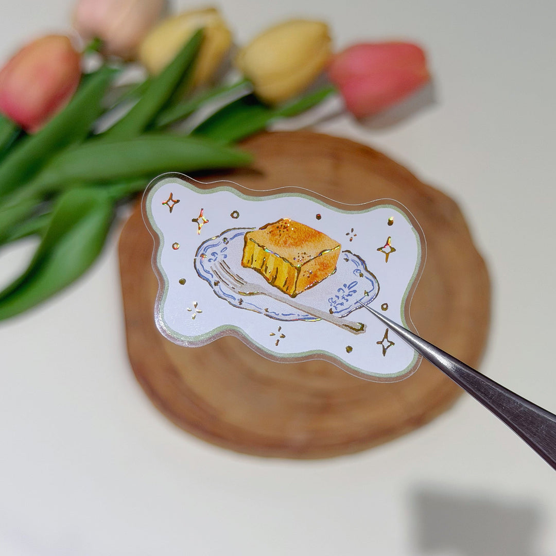 Tweezers lifting a pre-cut piece from The Washi Tape Shop Autumn Pantry Wide Washi/PET Tape