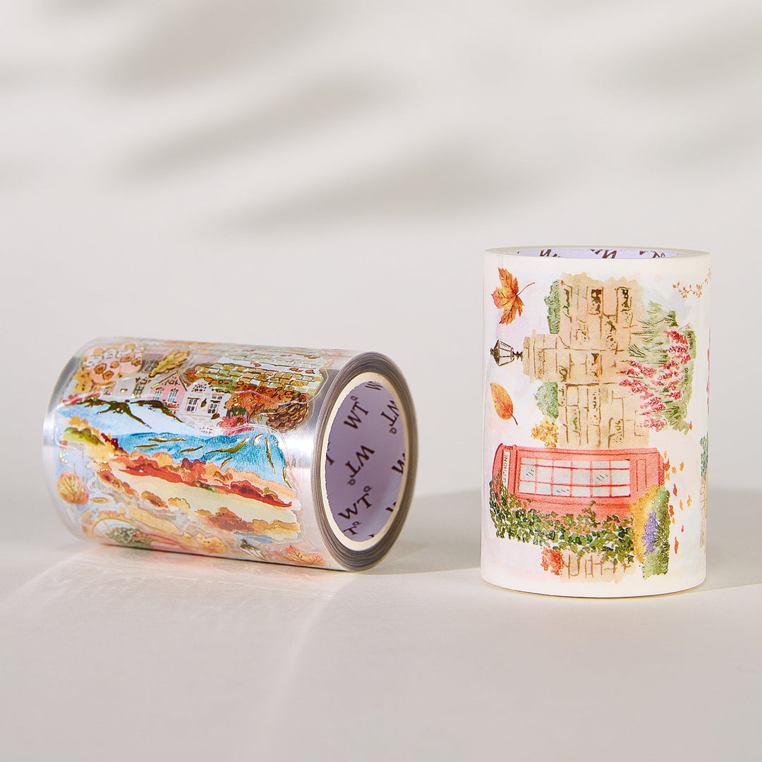 Washi and PET rolls of The Washi Tape Shop Autumn Village Wide Washi/PET Tape