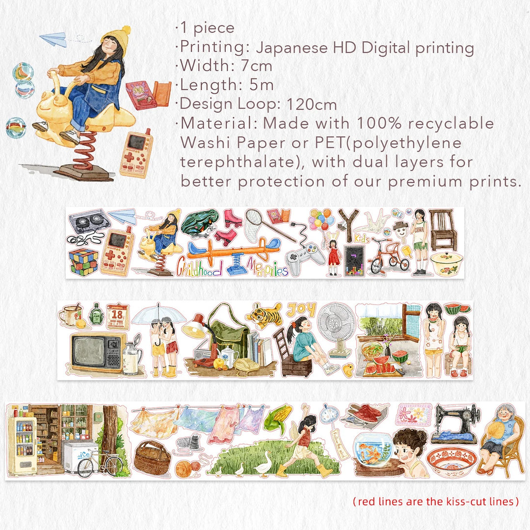 The Washi Tape Shop - Pre-cut Childhood Memories Washi/PET Tape