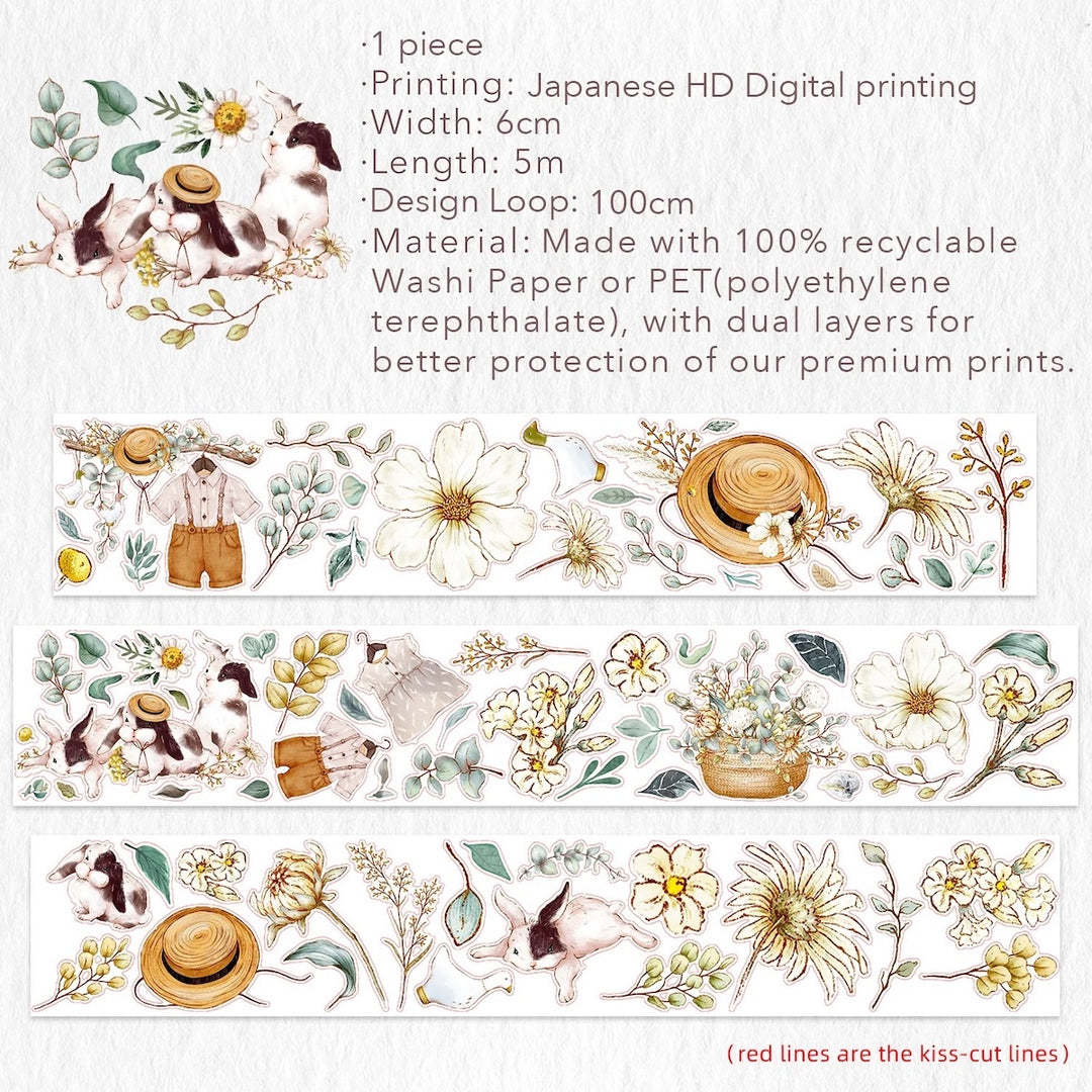 The Washi Tape Shop - Pre-cut Clover Haze Wide Washi/PET Tape