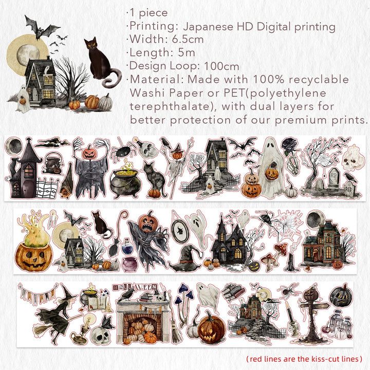 The Washi Tape Shop - Pre-cut Haunted House Washi/PET Tape