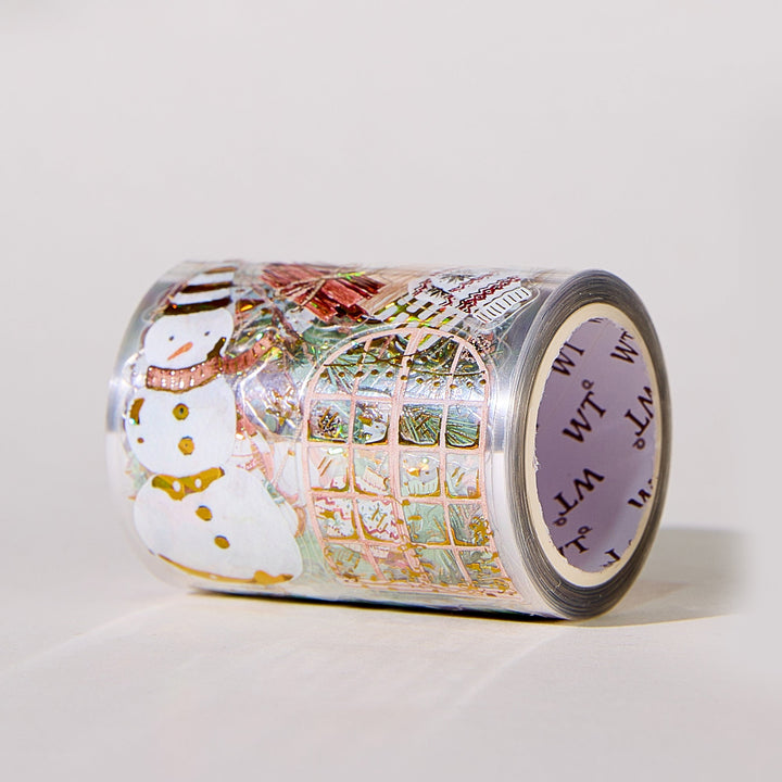 Clear PET version of The Washi Tape Shop Holiday Hamlet Wide Washi/PET Tape unrolled