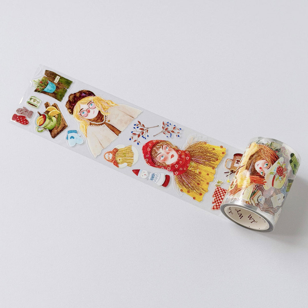 Clear PET version of The Washi Tape Shop Holly Belle Wide Washi/PET Tape unrolled