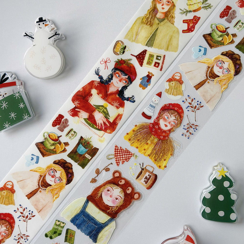 Close up of the illustrations on The Washi Tape Shop Holly Belle Wide Washi/PET Tape