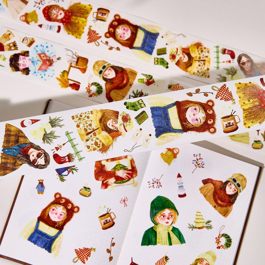 The Washi Tape Shop Holly Belle Wide Washi/PET Tape strips and peeled pieces arranged on a white page
