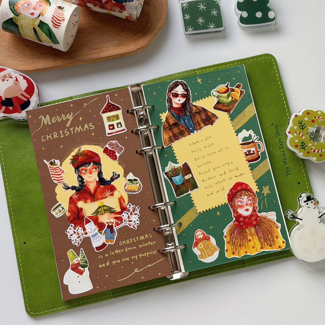 Planner spread decorated with The Washi Tape Shop Holly Belle Wide Washi/PET Tape