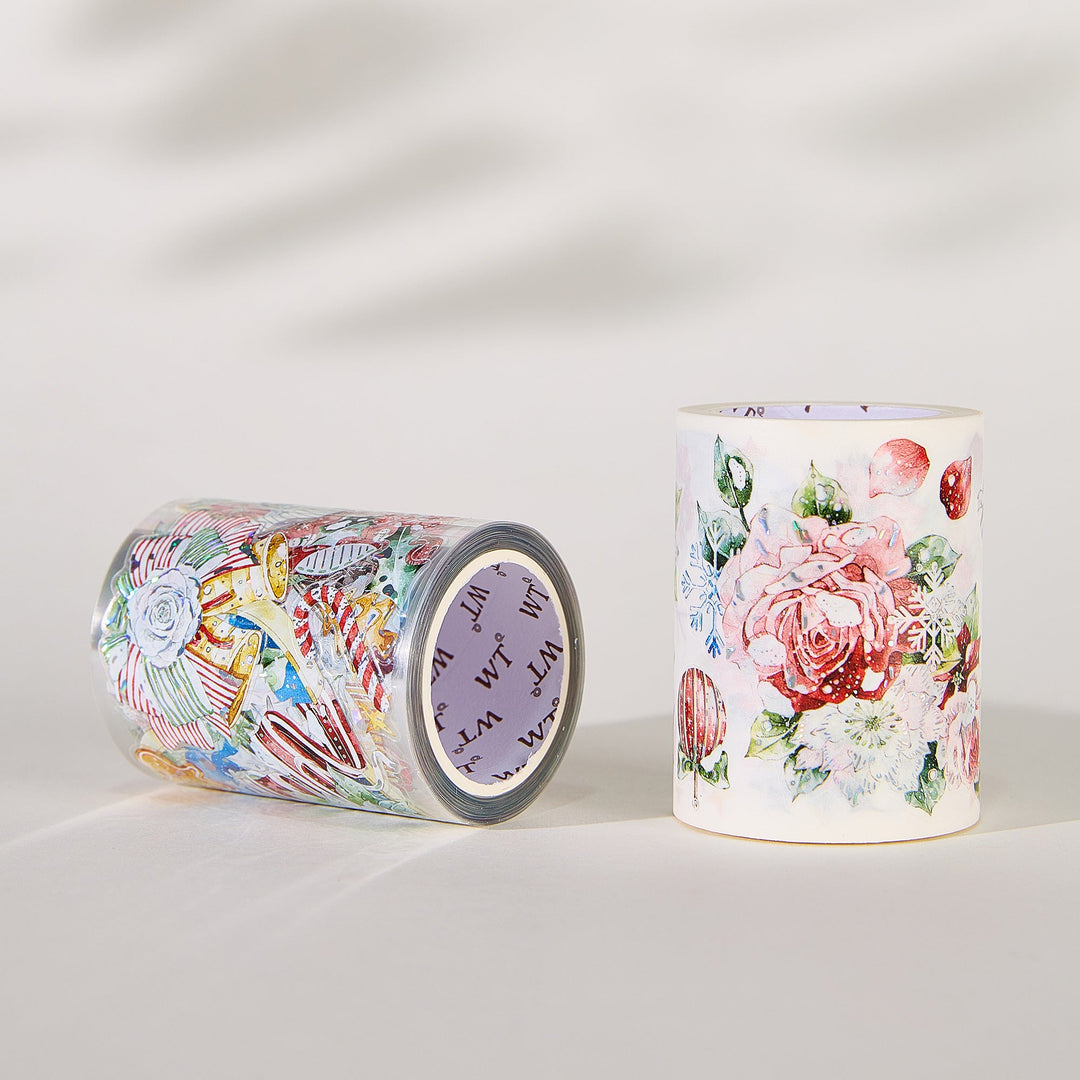Washi and PET rolls of The Washi Tape Shop Holly Bloom Wide Washi/PET Tape