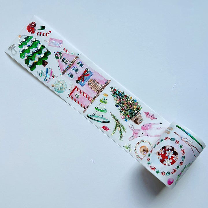 Washi version of The Washi Tape Shop Pink Frost Wide Washi/PET Tape unrolled