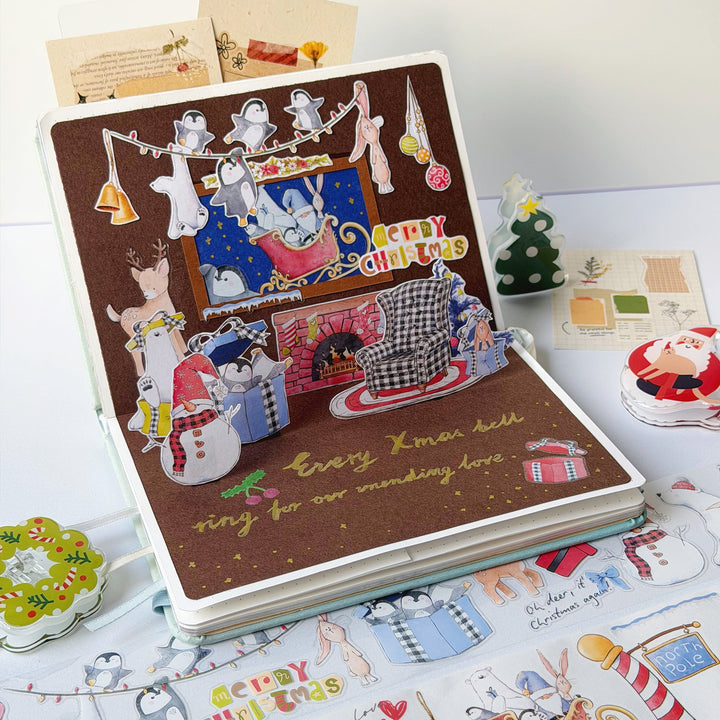 Planner decorated with The Washi Tape Shop Polar Pals Wide Washi/PET Tape