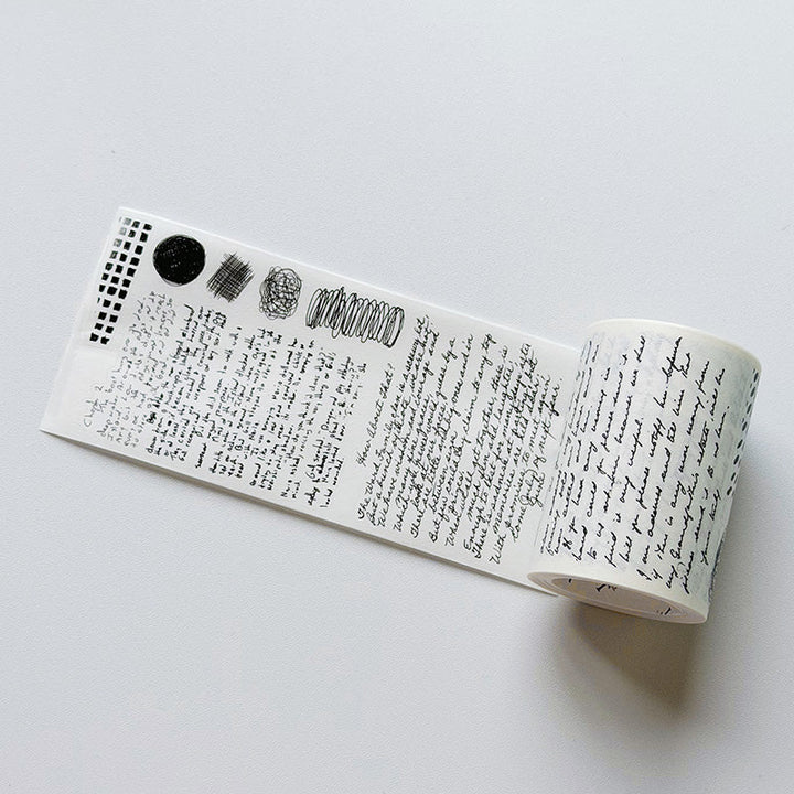 Washi version of The Washi Tape Shop Scribbled Thoughts Wide Washi/PET Tape unrolled