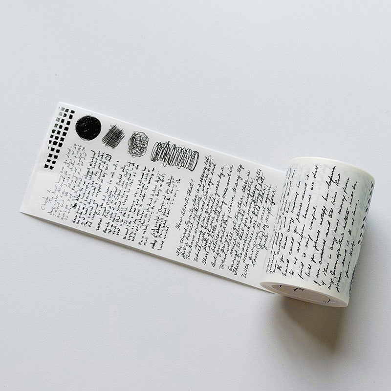 Washi version of The Washi Tape Shop Scribbled Thoughts Wide Washi/PET Tape unrolled