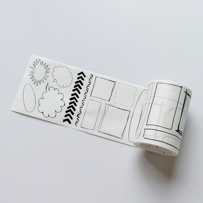 The Washi Tape Shop Speech Bubbles Wide Washi Tape unrolled to show the pre-cut pieces