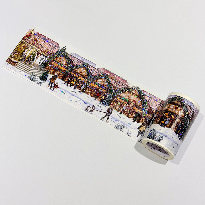 Washi version of The Washi Tape Shop Yuletide Glow Wide Washi/PET Tape unrolled