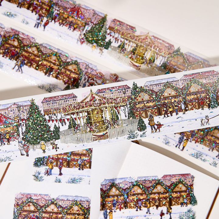 Ring planner decorated with The Washi Tape Shop Yuletide Glow Wide Washi/PET Tape